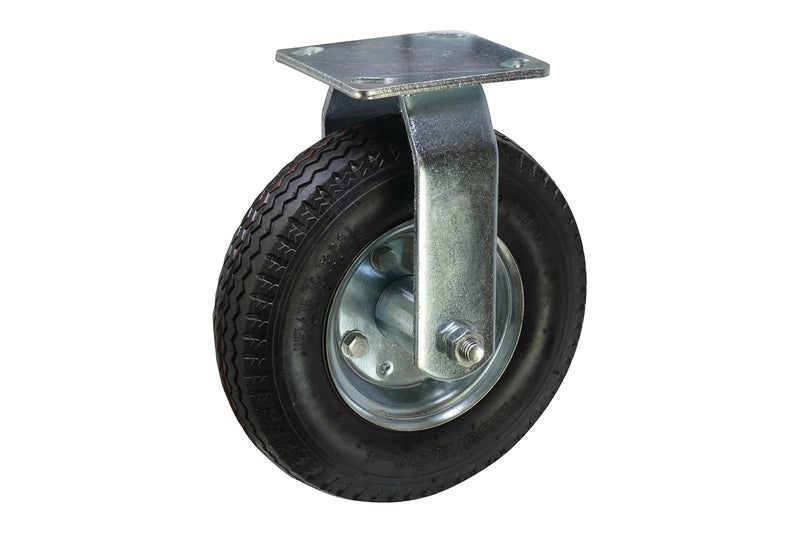 Shepherd Hardware 9795 8-Inch Pneumatic Caster Wheel, Rigid Plate, Steel Hub with Ball Bearings, 5/8-Inch Bore Centered Axle , Black - Image 4